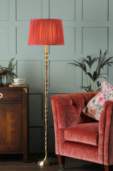 Laura Ashley Corey Antique Brass Candlestick Floor Lamp